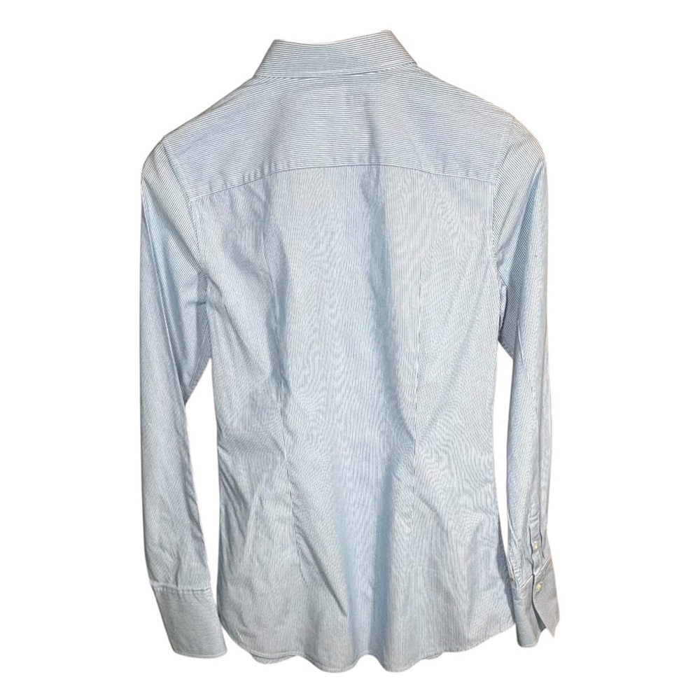 Banana Republic Riley Blue & White Striped Cotton Button Down Shirt Size 4 Tall - Picture 2 of 14